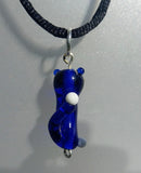 Lampwork Bristol Blue Cat Pendant