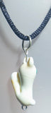 Lampwork Glass Cream Cat Pendant