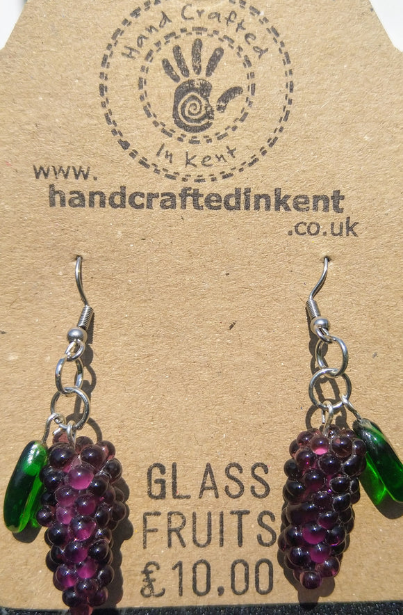 Glass Grape Earrings