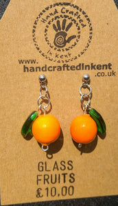 Glass Orange Earrings