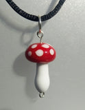 Lamp Glass Red with White Spot Mushroom