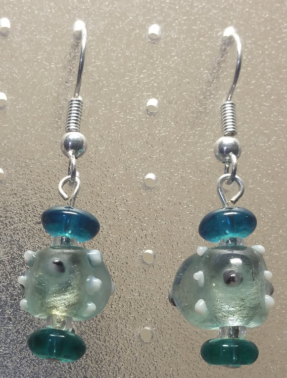 Small Crystal Lampwork earrings