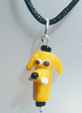 Lampwork Glass Yellow Dog Pendant