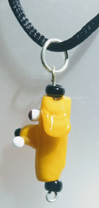 Lampwork Glass Yellow Dog Pendant